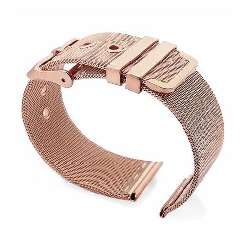 ZGHQHCDRH Uhrenarmband, Metall 0,4 mm Mesh Armband Edelstahl Armbandstift(Rose Gold,22mm) von ZGHQHCDRH