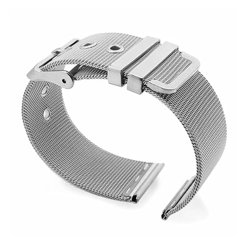ZGHQHCDRH Uhrenarmband, Metall 0,4 mm Mesh Armband Edelstahl Armbandstift(Silver,18mm) von ZGHQHCDRH
