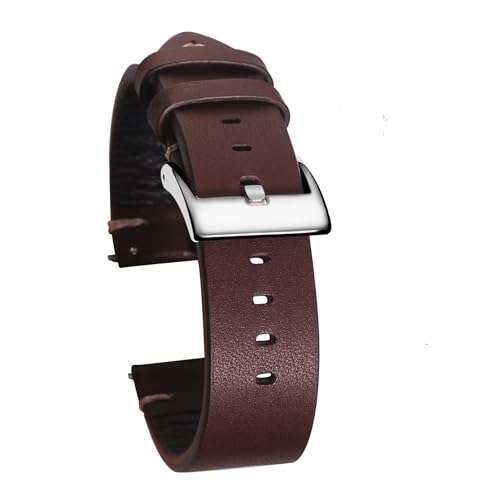 ZGHQHCDRH Uhrenarmband, Schnellverschluss-Uhrenarmbänder aus Leder, handgefertigtes Vintage-Uhrenarmband aus Kalbsleder(Coffee,20mm) von ZGHQHCDRH