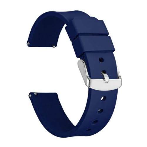 ZGHQHCDRH Uhrenarmband, Silikon-Uhrenarmbänder, Armband mit Schnellverschluss, planar genarbtes Gummi(Blue,20mm) von ZGHQHCDRH