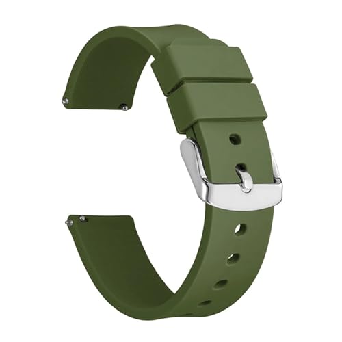 ZGHQHCDRH Uhrenarmband, Silikon-Uhrenarmbänder, Armband mit Schnellverschluss, planar genarbtes Gummi(Green,20mm) von ZGHQHCDRH