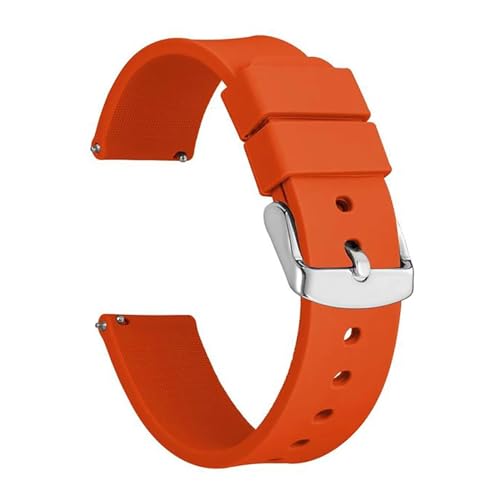 ZGHQHCDRH Uhrenarmband, Silikon-Uhrenarmbänder, Armband mit Schnellverschluss, planar genarbtes Gummi(Orange,22mm) von ZGHQHCDRH