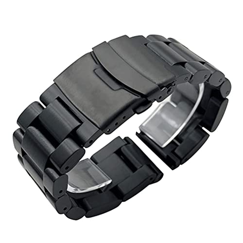 ZGHQHCDRH Uhrenarmband, Solide Verdickung Edelstahl Metallband Handgelenk(Black,26mm) von ZGHQHCDRH