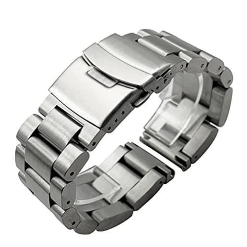 ZGHQHCDRH Uhrenarmband, Solide Verdickung Edelstahl Metallband Handgelenk(Silver,26mm) von ZGHQHCDRH