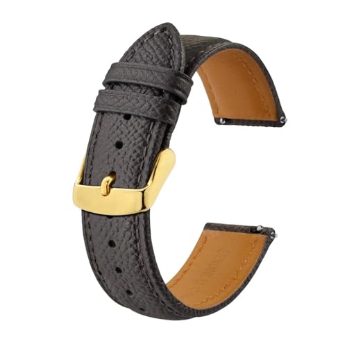 ZGHQHCDRH Uhrenarmband, Textur Leder Uhrenarmbänder for Männer Frauen Uhr Strap Quick Release Armband Gold Schnalle(GreyGold,20mm) von ZGHQHCDRH