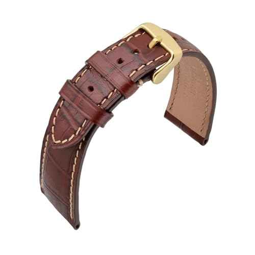 ZGHQHCDRH Uhrenarmband, Uhrenzubehör Uhrengürtel Echtes Leder Uhrenarmband Uhrenarmband Uhrenarmbänder Goldschnalle(Brown,18mm) von ZGHQHCDRH