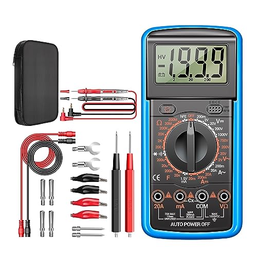 1999 Zählt Digital-Multimeter AC/DC Strom Spannung Tester Elektrische Test Meter Professionelle Analog Multimetr Genau Messen(12 Blue PRO) von ZGJIAJU