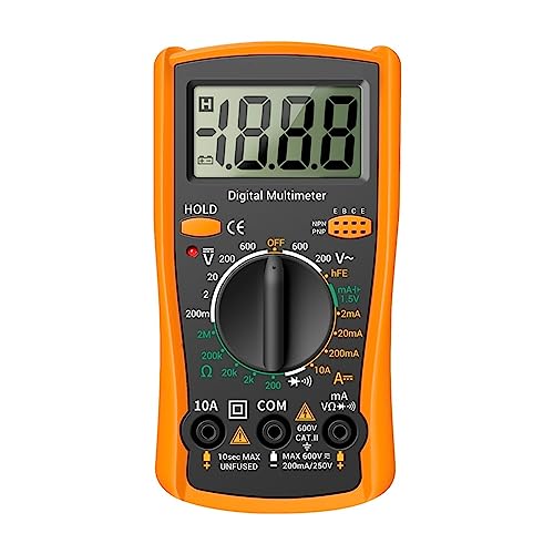 2000 Zählt Smart Multimeter Tragbare AC DC Tester Volt Voltmeter Amperemeter Ohm Spannung Strom Widerstand Frequenz Meter Genau Messen(Orange) von ZGJIAJU