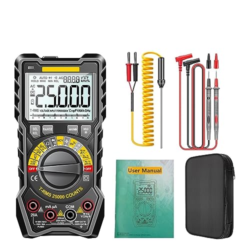 25000 Counts Multimeter Smart Manual Range Meter NCV AC DC Ohm Smart Manual Range Digital Multimetro Tester Werkzeuge Genau Messen(SZ20 Black) von ZGJIAJU