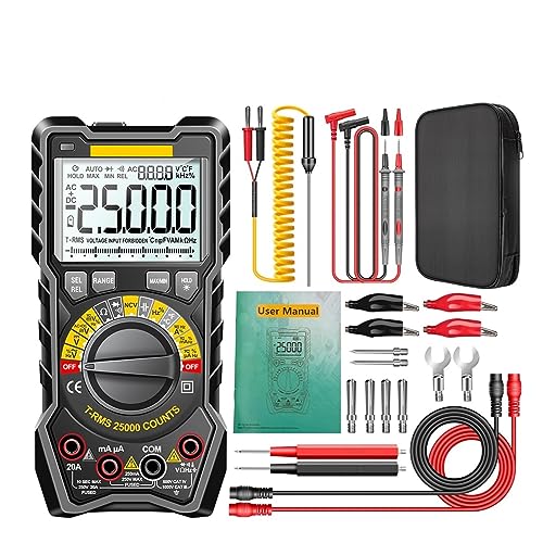 25000 Counts Multimeter Smart Manual Range Meter NCV AC DC Ohm Smart Manual Range Digital Multimetro Tester Werkzeuge Genau Messen(SZ20 Black PRO) von ZGJIAJU