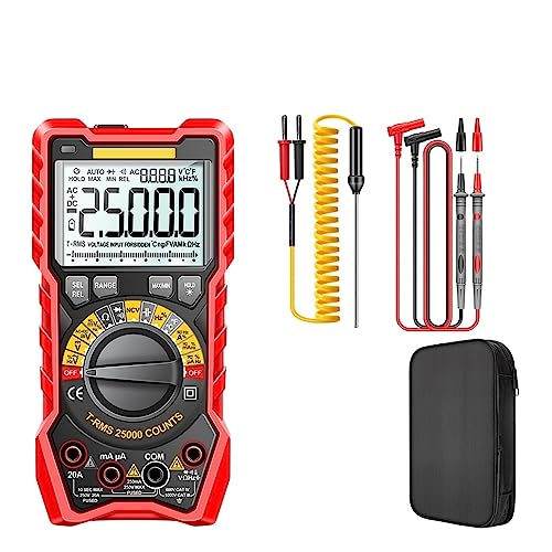 25000 Counts Multimeter Smart Manual Range Meter NCV AC DC Ohm Smart Manual Range Digital Multimetro Tester Werkzeuge Genau Messen(SZ20 Red) von ZGJIAJU