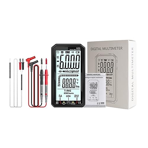 6000 Zählt Digital Smart Multimeter Transistor Tester True RMS Auto Elektrische Kapazität Meter Temperatur Widerstand Genau Messen(620A Black) von ZGJIAJU