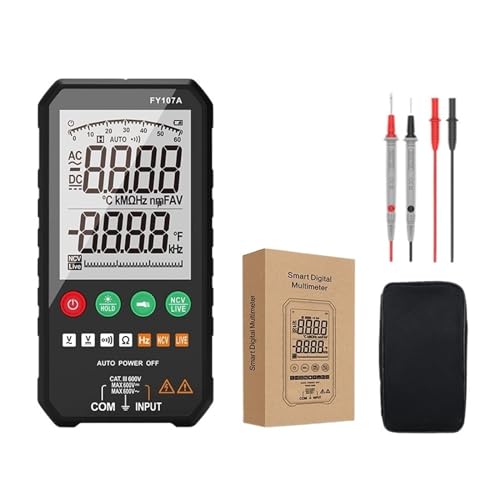 600V Digitalmultimeter Ture RMS AC DC NCV Smart Multimetro Tester Ohm Kapazität Hz Spannungsmesser Genau Messen(FY107A) von ZGJIAJU