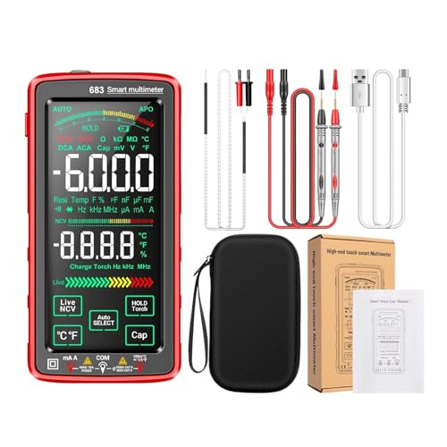 683 Smart Multimeter 6000 Zählt NCV Berührungslos AC/DC Strom Spannung Tester Widerstand Diode Universal Meter Genau Messen(RED 683) von ZGJIAJU