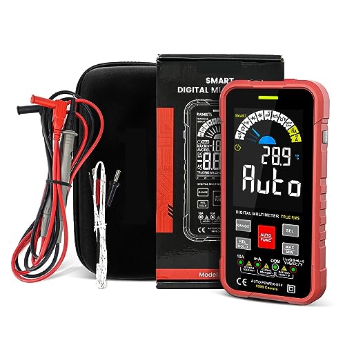 9999 Counts Digital Multimeter Smart Auto Range 1000V 10A Tester Meter Ohm Kapazität REL True RMS AC DC DMM Genau Messen(Red) von ZGJIAJU