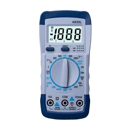 A830L LCD Digital Multimeter AC DC Spannung Diode Freguency Multitester Strom Tester Leucht Display Mit Summer Funktion Genau Messen(Blue White) von ZGJIAJU