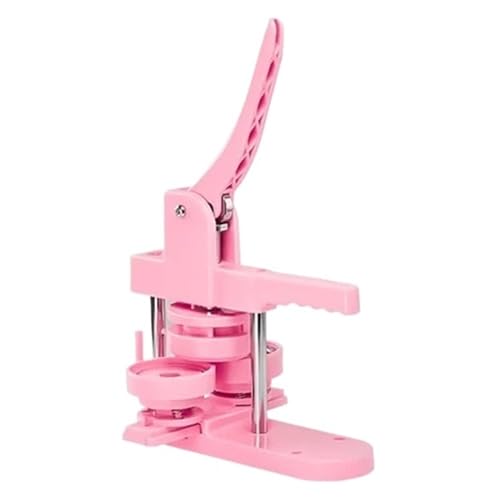 Abzeichen Macher Pink Badge Button Maker Machine Kit 25/32/58 Mm Button Pin Badge Press Machine Set Mit 100/300 Stück Button Teil + 1/3 Kreisschneider + 1/3 Form(58MM Suit) von ZGJIAJU