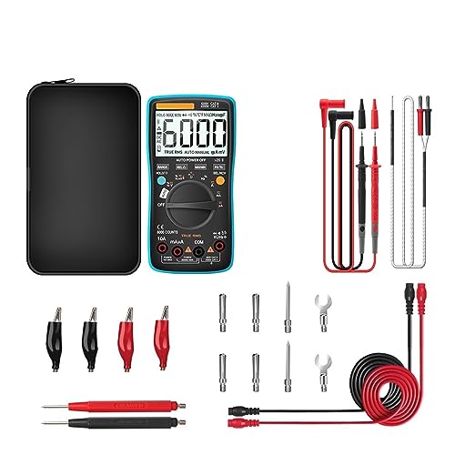 Bluetooth-Digitalmultimeter, 6000 Zählungen, Professionelles Multimetro, True RMS AC/DC-Strom, Spannungsprüfer, Auto-Range Genau Messen(Blue Pro) von ZGJIAJU