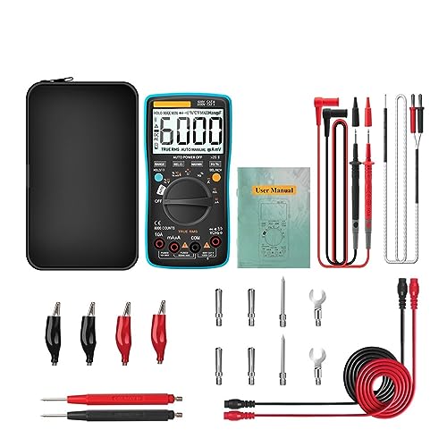 Bluetooth-Digitalmultimeter 6000 Zählt True RMS Professionelles Multimetro Auto-Range AC/DC-Strom-Spannungsprüfgerät Genau Messen(Blue Pro) von ZGJIAJU