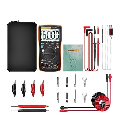 Bluetooth-Digitalmultimeter 6000 Zählt True RMS Professionelles Multimetro Auto-Range AC/DC-Strom-Spannungsprüfgerät Genau Messen(Orange Pro) von ZGJIAJU