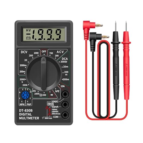 DT830B AC/DC LCD Digital Multimeter 750/1000 V Voltmeter Amperemeter Ohm Tester Hohe Sicherheit Handheld Meter Digital Multimeter Genau Messen(Black) von ZGJIAJU