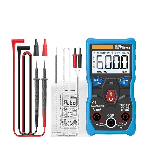 Digital 6000 Counts Professionelles Analog-Multimeter AC/DC Ströme Spannung Mini-Tester True RMS Bluetooth Multimetro Genau Messen(Blue) von ZGJIAJU