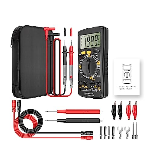 Digital-Multimeter, Ultradünn, Professionelles Multimetro, Auto-Voltmeter, AC-DC-Widerstands-Handtester Genau Messen(Black Pro) von ZGJIAJU