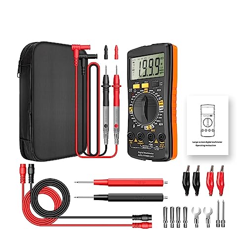 Digital-Multimeter, Ultradünn, Professionelles Multimetro, Auto-Voltmeter, AC-DC-Widerstands-Handtester Genau Messen(Orange Pro) von ZGJIAJU
