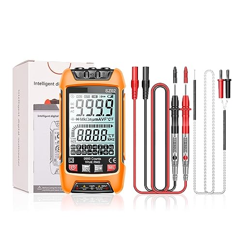 Digital-Multimeter 6000/9999 Zählt DC/AC Spannung Strom Widerstand Tester True RMS Auto Elektrische Kapazität Meter Genau Messen(Orange SZ02) von ZGJIAJU