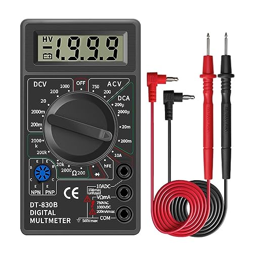 Digital-Multimeter AC/DC Transistor Tester Elektrische NCV Test Meter Professionelle Analog Auto Range Multimetro Genau Messen(Black) von ZGJIAJU