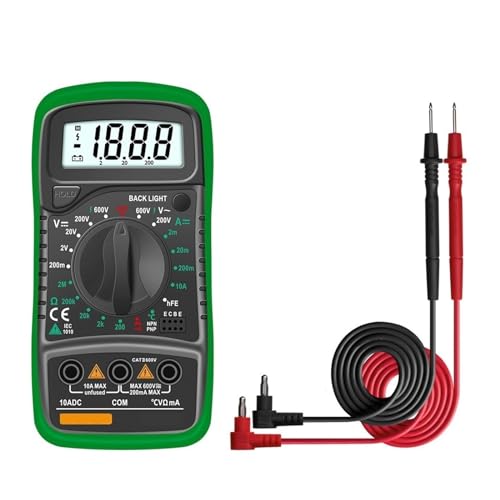 Digital-Multimeter Auto Range Hintergrundbeleuchtung AC/DC Amperemeter Volt Ohm Tester Tragbare Meter Multimetro Mit Thermoelement Genau Messen(Green) von ZGJIAJU