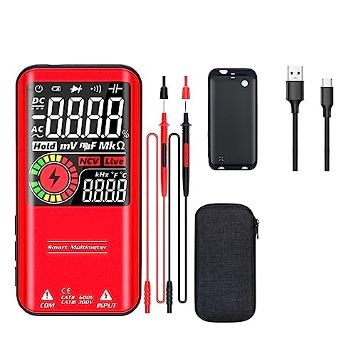 Digital-Multimeter Profesional Multimetro Smart DC AC Spannung Kondensator Ohm Diode NCV EMF Tester Detektor Genau Messen(S11 RED) von ZGJIAJU