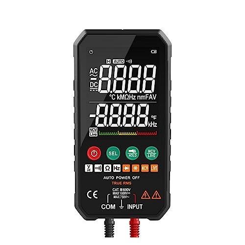 Digital-Multimeter Professioneller Smart AC DC Voltmeter Auto Range True RMS Temp Kapazität Ohm NCV Multimetro Digital Tester Genau Messen(FY107C) von ZGJIAJU