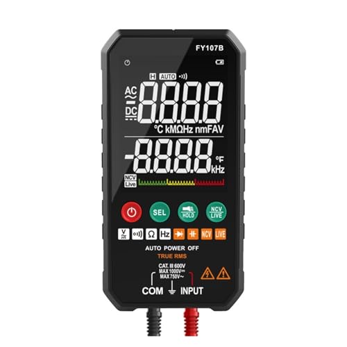 Digital-Multimeter Smart Tester RMS DC NCV Transistor Kondensator Temperatur Digital Voltmeter Multimetro Elektrische Instrumente Genau Messen(FY107B) von ZGJIAJU
