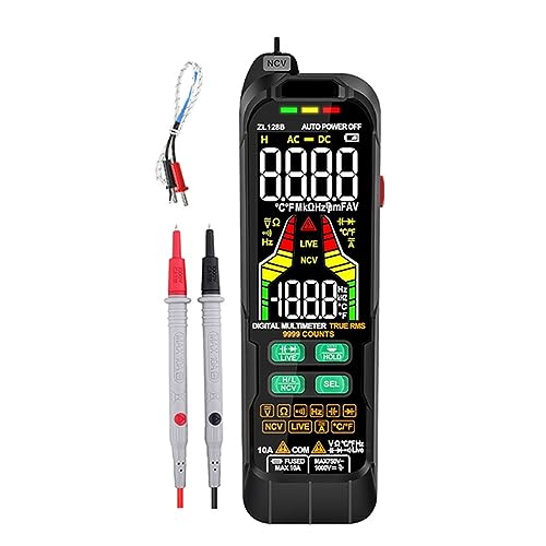 Digital Profesional Multimeter 9999 T-RMS LCD Multimeter DC AC Strom Spannung Tester Kapazität Diode USB Tester Genau Messen(128A) von ZGJIAJU