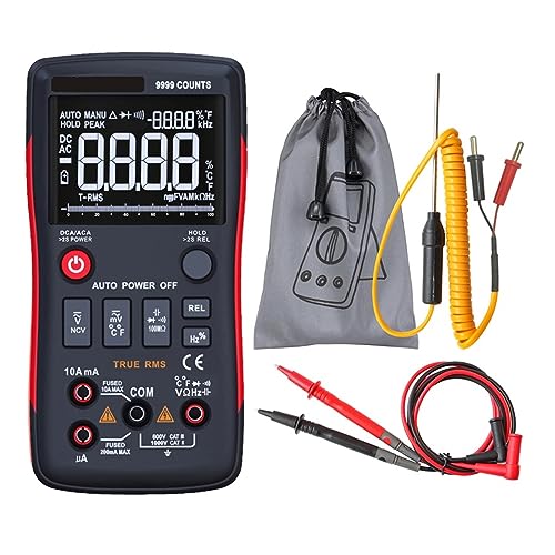 Digitaler Multimeter-Tester, 9999 Zählungen Mit Analogem Balkendiagramm, AC/DC-Spannung, Amperemeter, Strom, Ohm, Automatisch Genau Messen(409B) von ZGJIAJU