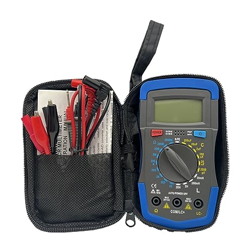 Digitales LCD-Messgerät, Induktivität, Kapazität, Widerstandstester, Multimeter, Krokodilklemme, Messwerkzeug Mit Tasche Genau Messen(Add clip add bag) von ZGJIAJU
