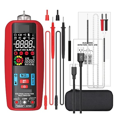 Digitales Multimeter, Intelligenter Automatischer Multitester, Amperemeter, VFC, Strom, Kondensator, Ohm, Elektriker-Tester Genau Messen(A5X-USB charging) von ZGJIAJU