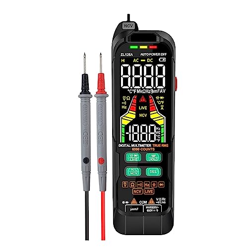 Digitales Multimeter, Wechselstrom, Gleichstrom, Spannung, True RMS, Kapazität, Temperatur, Detektor, Multitester Genau Messen(ZL126A) von ZGJIAJU