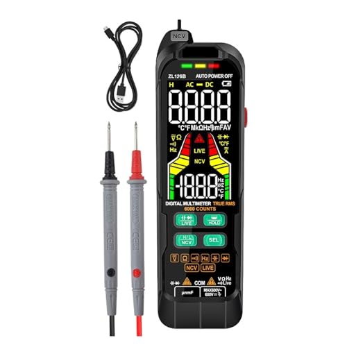 Digitales Multimeter, Wechselstrom, Gleichstrom, Spannung, True RMS, Kapazität, Temperatur, Detektor, Multitester Genau Messen(ZL126B) von ZGJIAJU