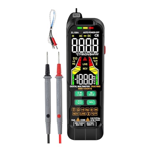 Digitales Multimeter, Wechselstrom, Gleichstrom, Spannung, True RMS, Kapazität, Temperatur, Detektor, Multitester Genau Messen(ZL128A) von ZGJIAJU