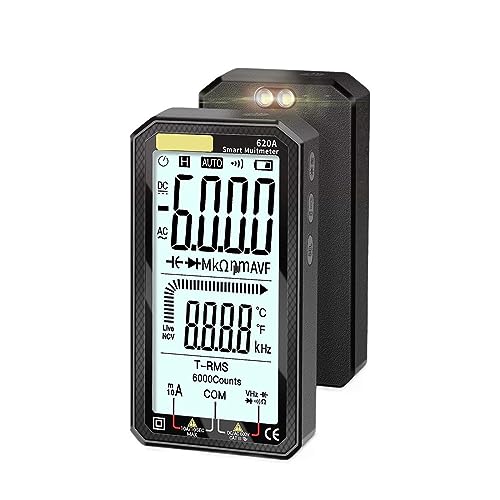 Digitales Smart-Multimeter AC DC Spannung Strom Widerstand Kapazität Tester Multitester True-RMS NCV Tester Genau Messen(Black 620A) von ZGJIAJU