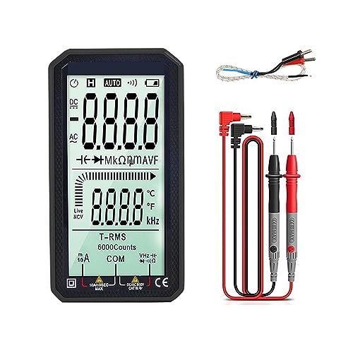 Digitales Smart-Multimeter NCV-Tester DC/AC-Spannungsstrommessung Kapazitätswiderstandsmessgerät Genau Messen(Black) von ZGJIAJU