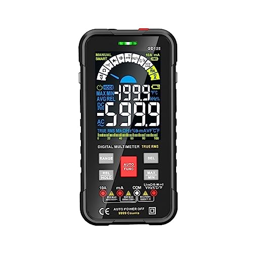 Digitalmultimeter 9999 Counts DMM Voltmeter True RMS AC DC NCV Spannungsmesser Smart Amperemeter Auto Range Kapazitätstester Genau Messen(GD128-black) von ZGJIAJU
