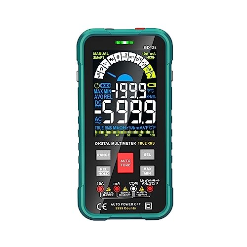 Digitalmultimeter 9999 Counts DMM Voltmeter True RMS AC DC NCV Spannungsmesser Smart Amperemeter Auto Range Kapazitätstester Genau Messen(GD128-green) von ZGJIAJU