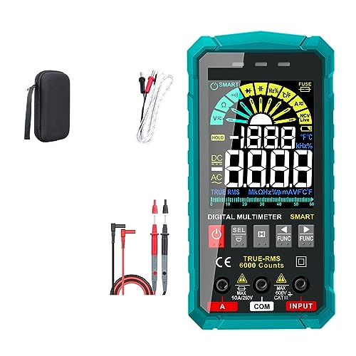 Digitalmultimeter Spannungsprüfer True RMS Kondensator 6000 Zählt Transistormessgerät AC DC Ohm Tester NCV Universal Multimetro Genau Messen(119B-GREEN) von ZGJIAJU