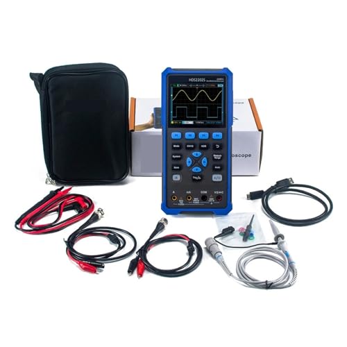HDS2202S Digitales Oszilloskop, 2 Kanäle, 200 MHz, 1 GSa/s, Tragbare 3-in-1-USB-Oszilloskope + Multimeter + Wellenformgenerator Genau Messen von ZGJIAJU