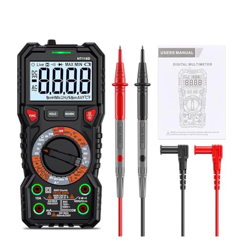 HT118 Digitalmultimeter Ture RMS Auto Range NCV Hz 1000 V AC/DC 6000 Counts Professioneller Hochpräziser Multimetro-Tester Genau Messen(HT118D) von ZGJIAJU