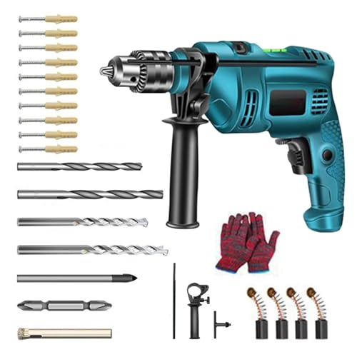 Hammerbohrer 1500W Elektrische Bohrmaschine Schlagbohrmaschine Multifunktionales Haushaltswerkzeug For Abschneiden Von Löchern In Haushaltswänden Aus Holz, Metall Und Stein von ZGJIAJU