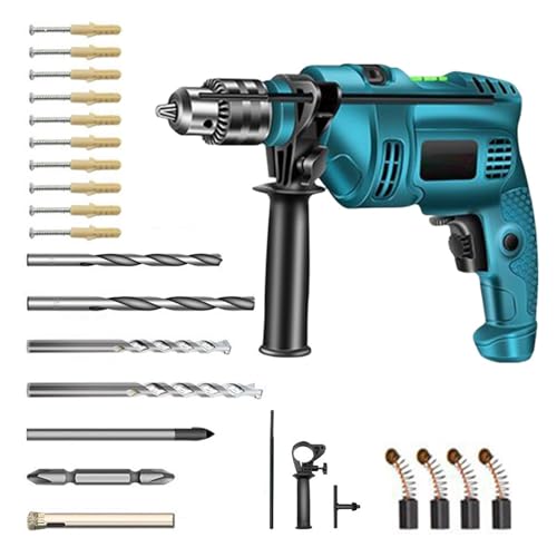 Hammerbohrer 1500W Hochleistungs-Elektro-Bohrhammer 13MM Schlagbohrschrauber Schraubendreher Stanzen Polieren 3200RPM Multifunktionale Elektrowerkzeuge von ZGJIAJU